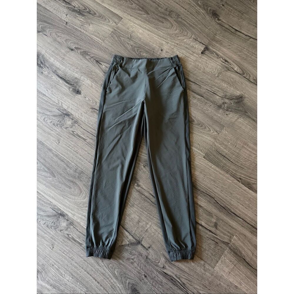 Athleta Textured Brooklyn Jogger Pants Women's 2 Green Gray Pockets Stretch